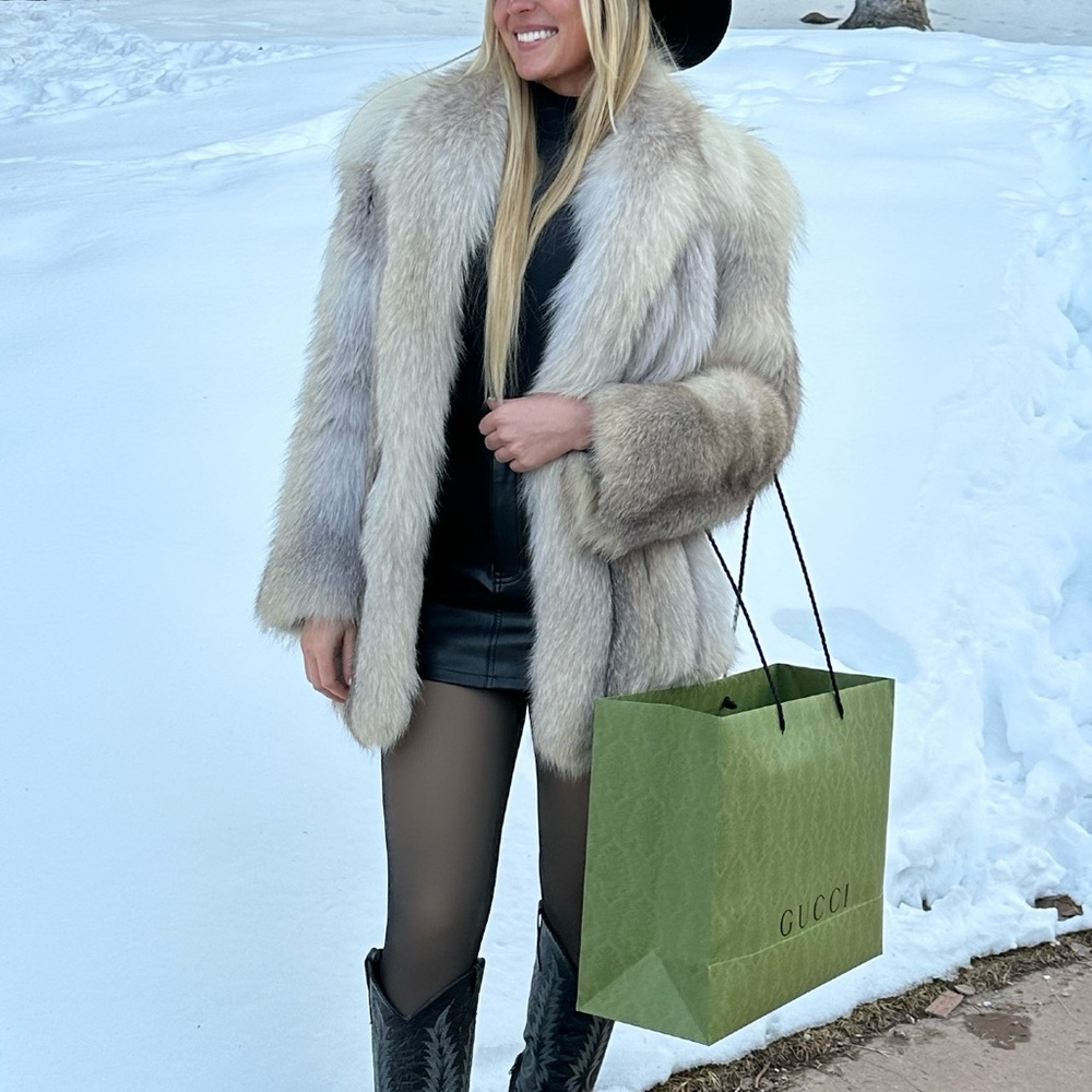 Saga Furs Luxurious Cream Fur Ski Jacket